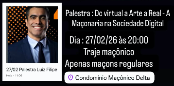 Acadêmico Luiz Filipi Cardozo (Cadeira n.º 28) ministra palestra na Loja Fraternidade Amazonense nº 10 sobre a Maçonaria e a Sociedade Digital